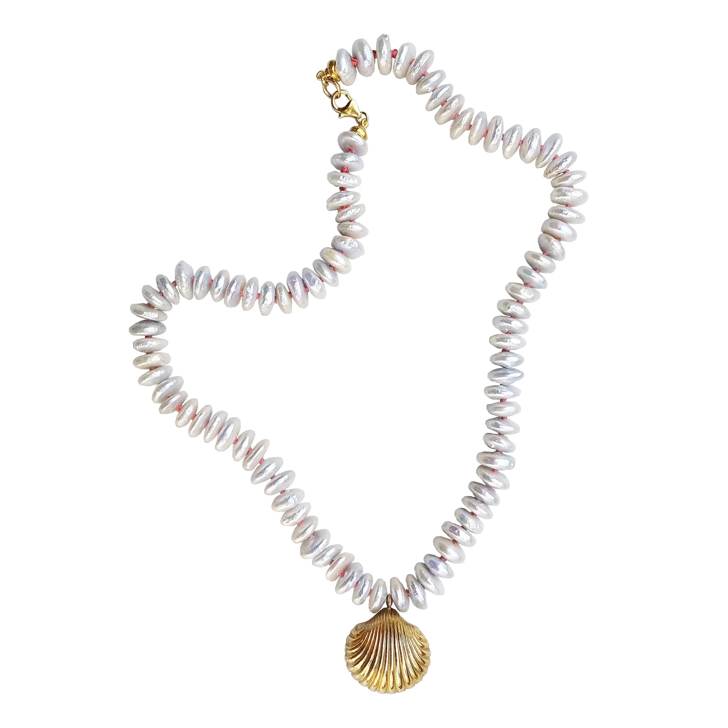 Gold Vintage Shell Fresh Water Pearl Necklace