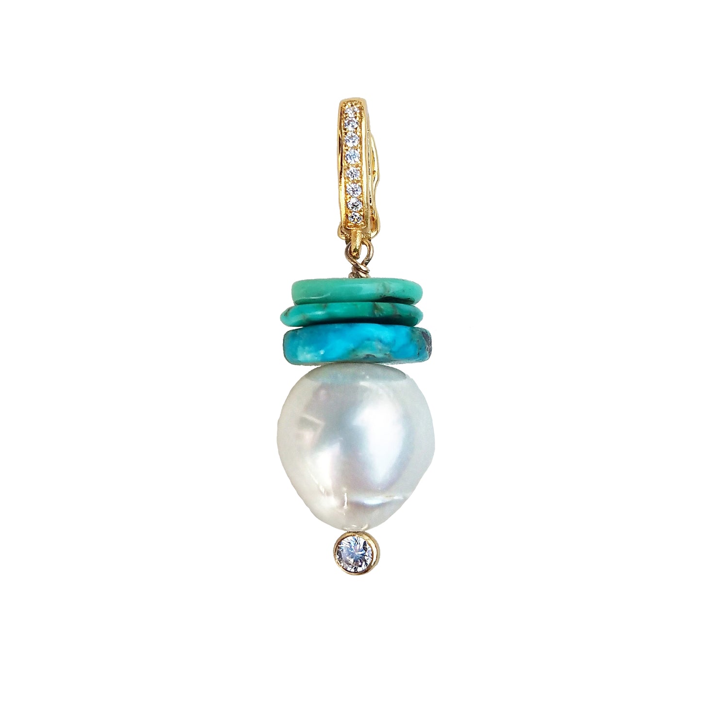 Australian Pearl & Turquoise Charm