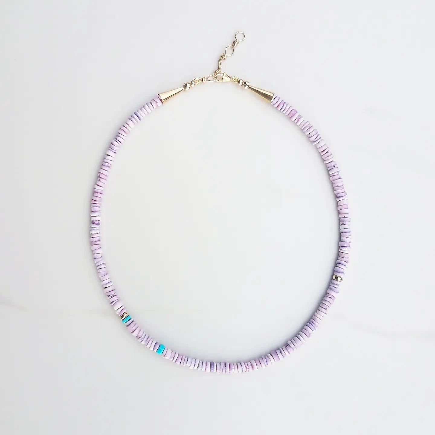 Lavender Shell & Turquoise Necklace
