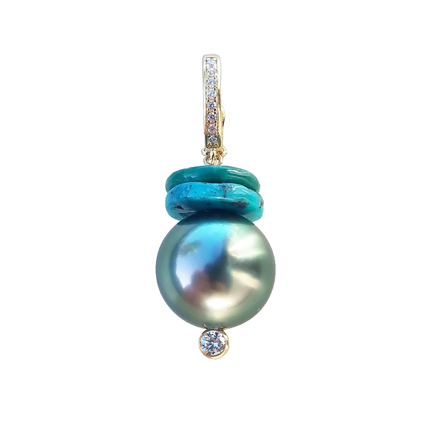 Tahitian Pearl Turquoise Charm