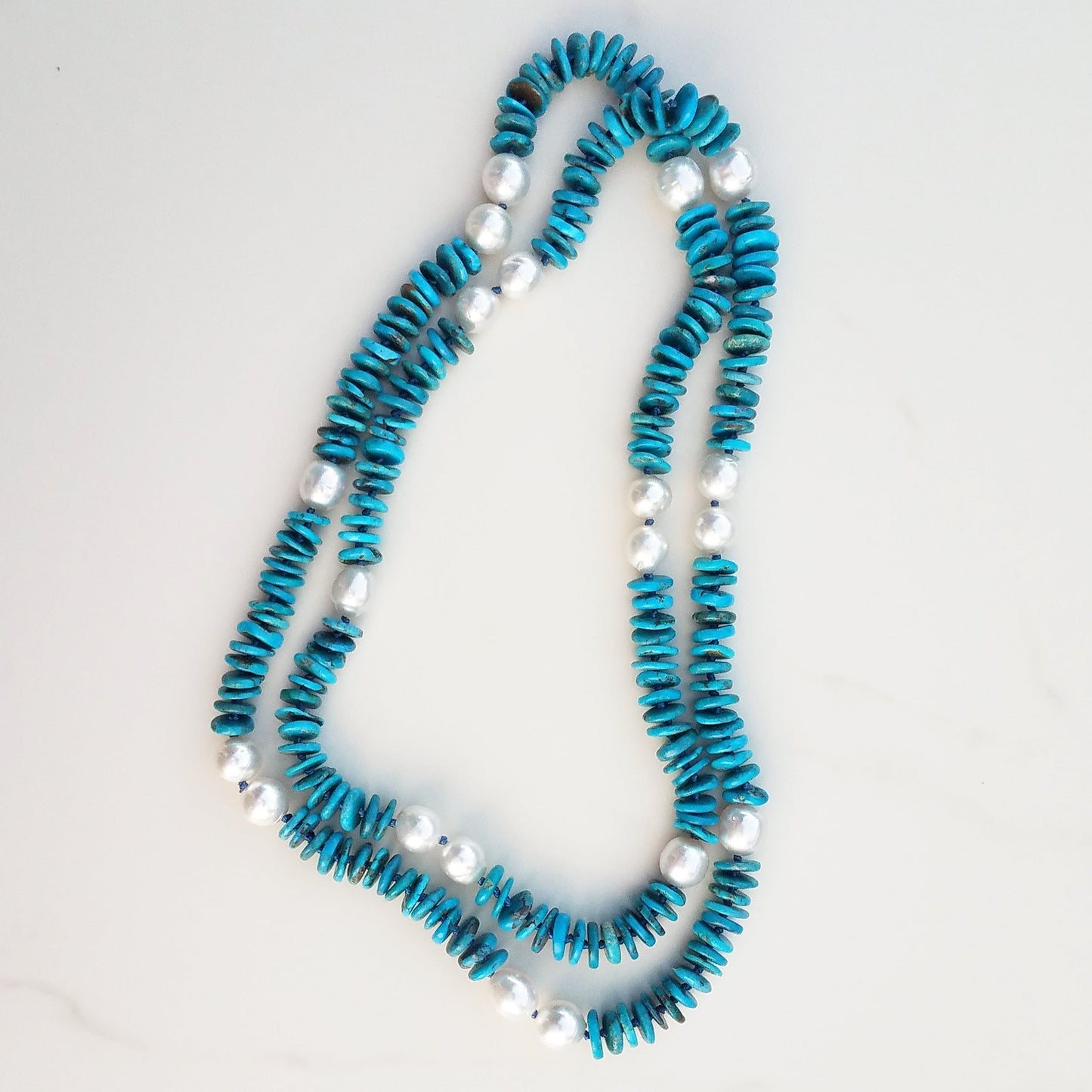 Australian Pearls & bright Turquoise Helix