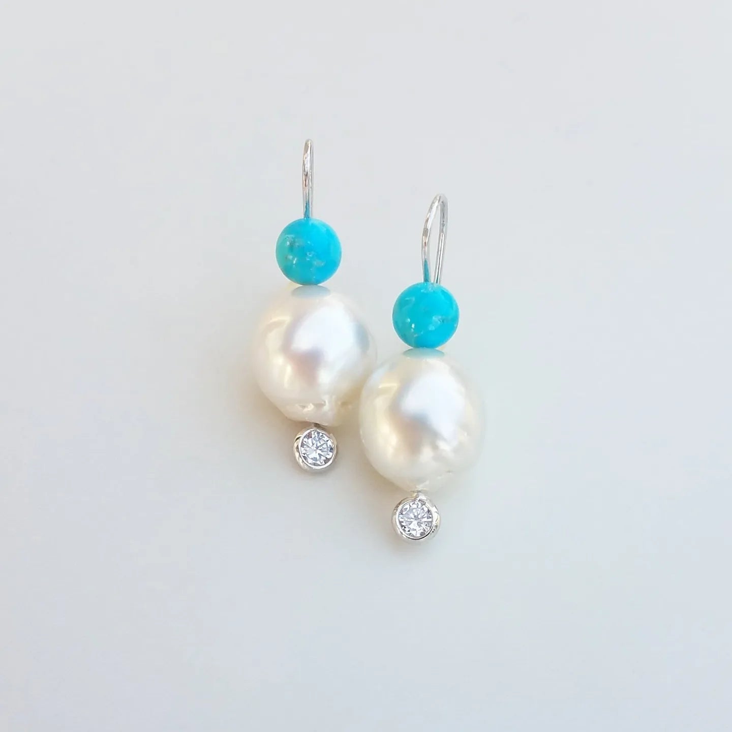 Australian Pearl & Turquoise Earrings