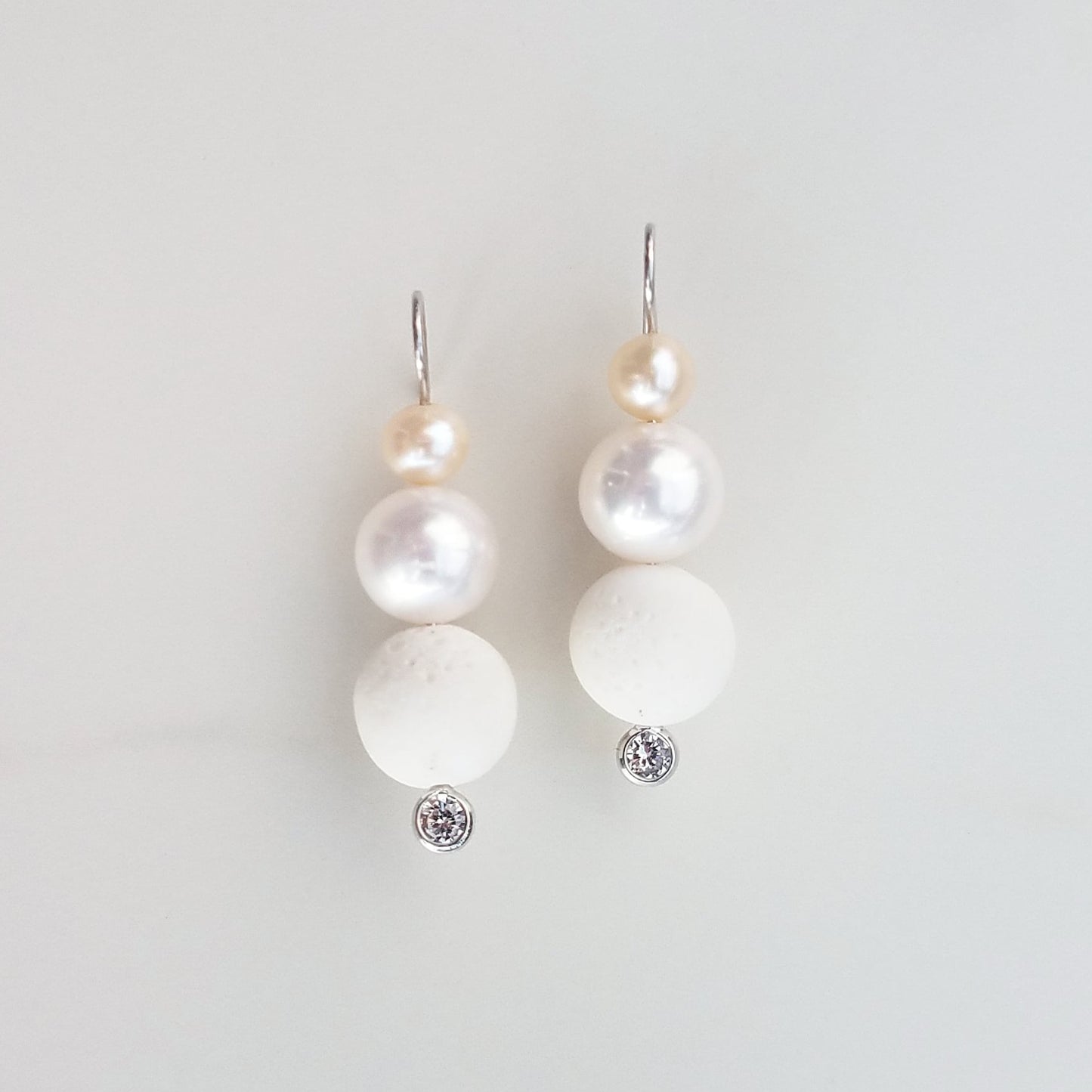 Pearl & Coral 3 Drop Earrings