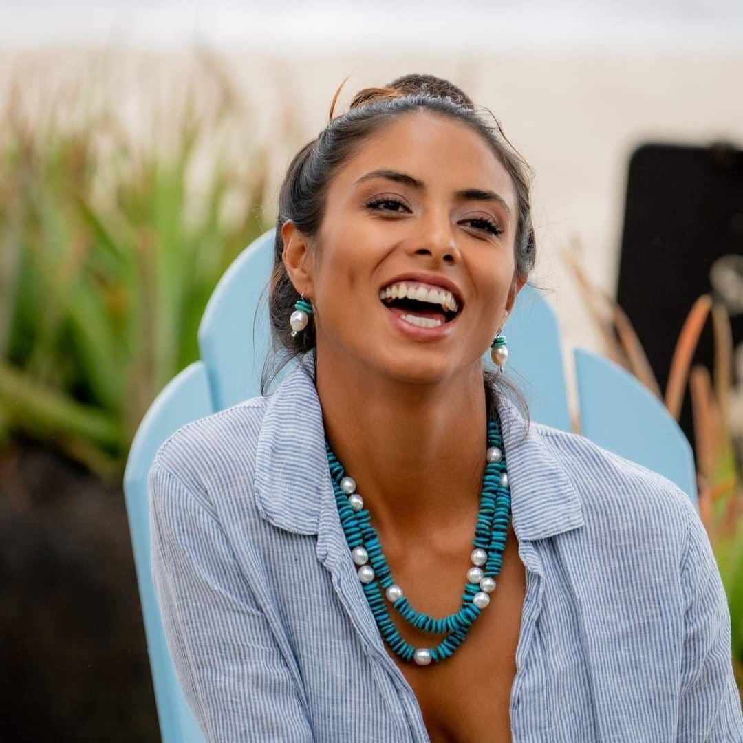 South Sea Pearl & Turquoise Earrings