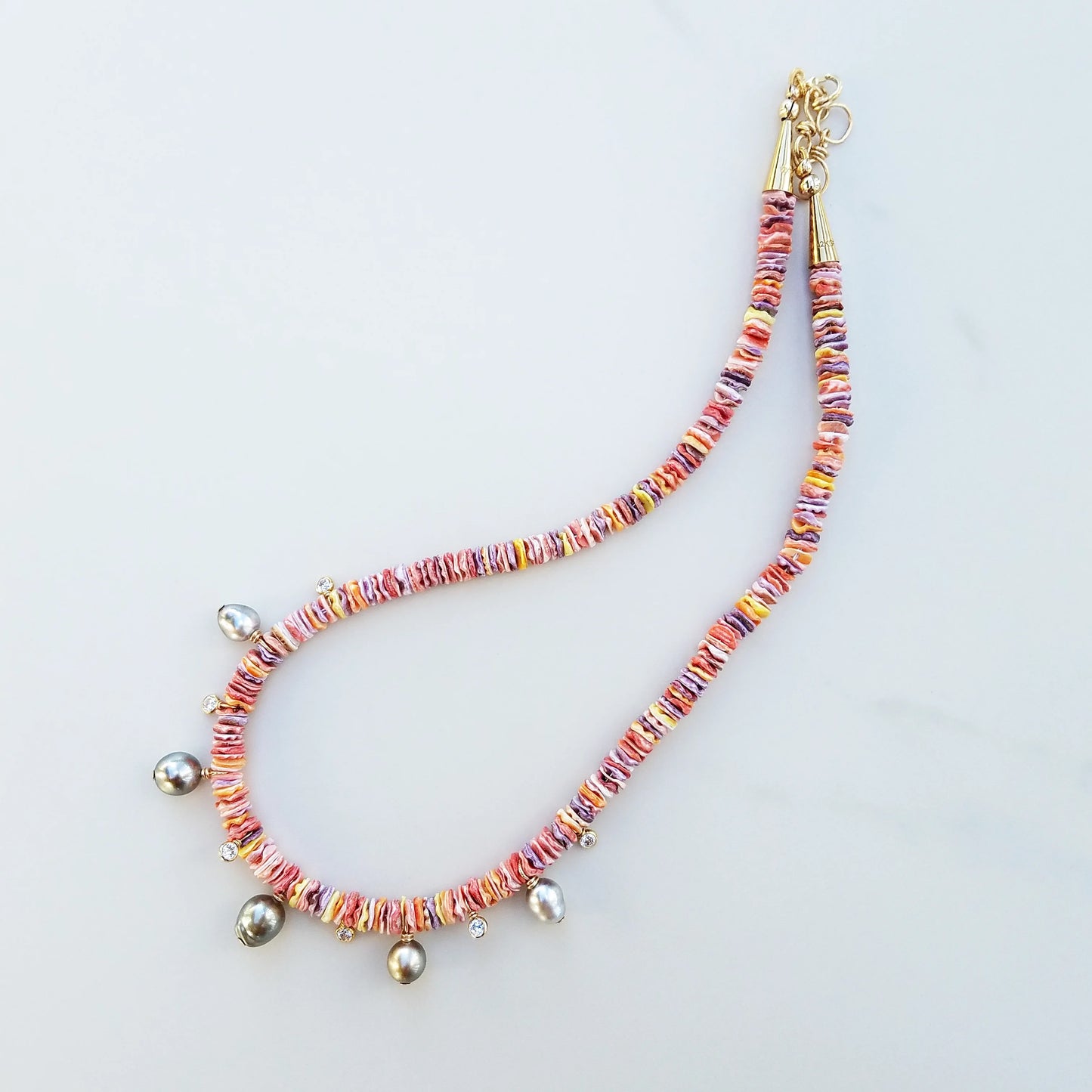 Shell & Tahitian Keshi Pearl Necklace