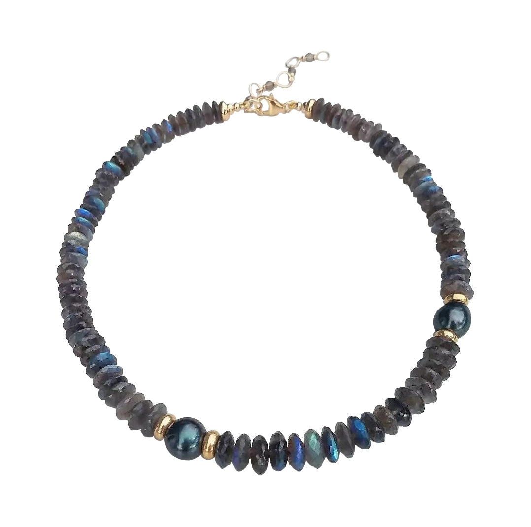 Labradorite Tahitian Pearl Necklace