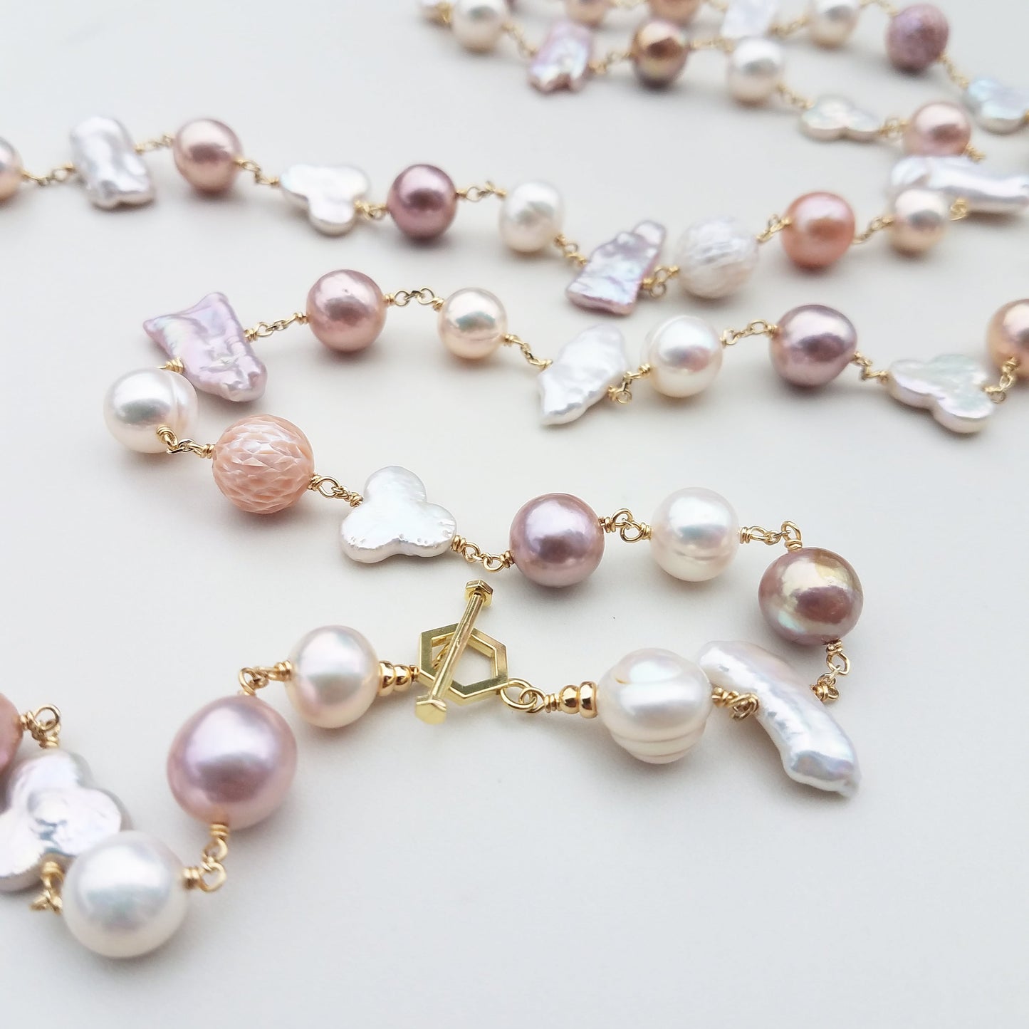 Fresh Water Pearl Mix 18k Necklace