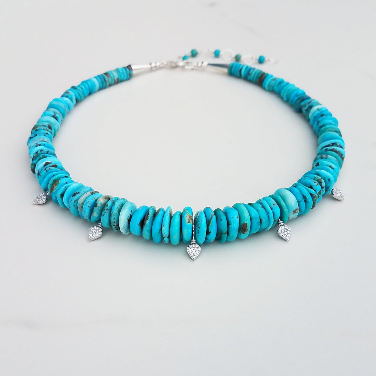 Cut Turquoise Disc Turquoise Disc Necklace – Lola Florence Jewelry Hawaii