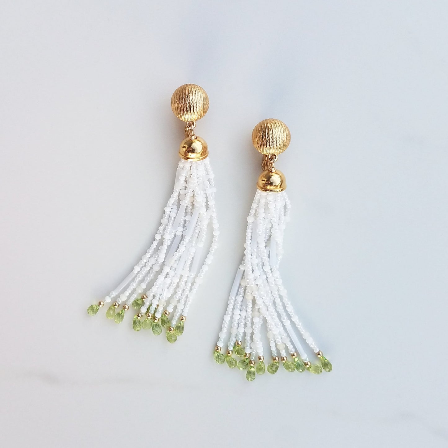 Vintage Peridot Tassel Earrings