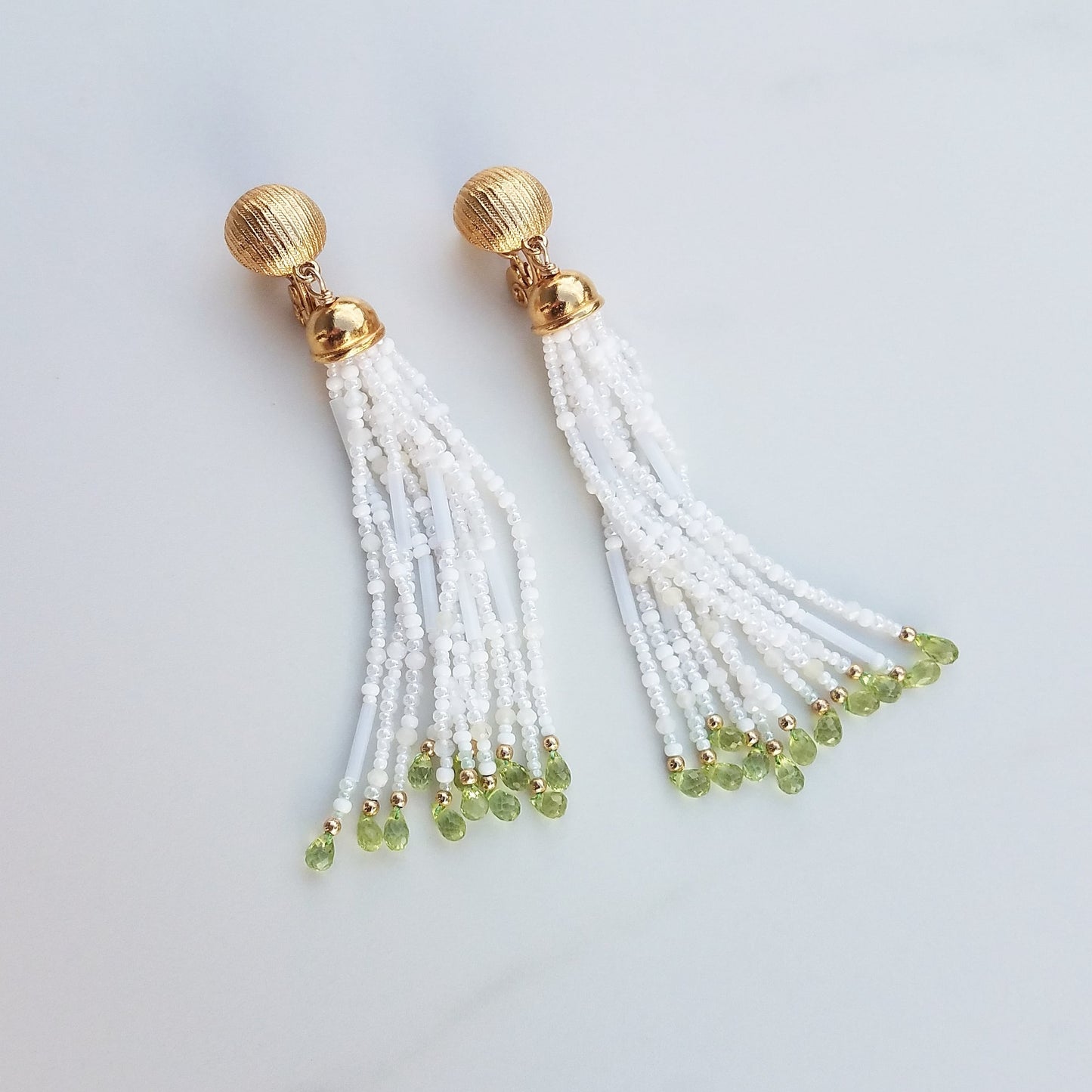 Vintage Peridot Tassel Earrings