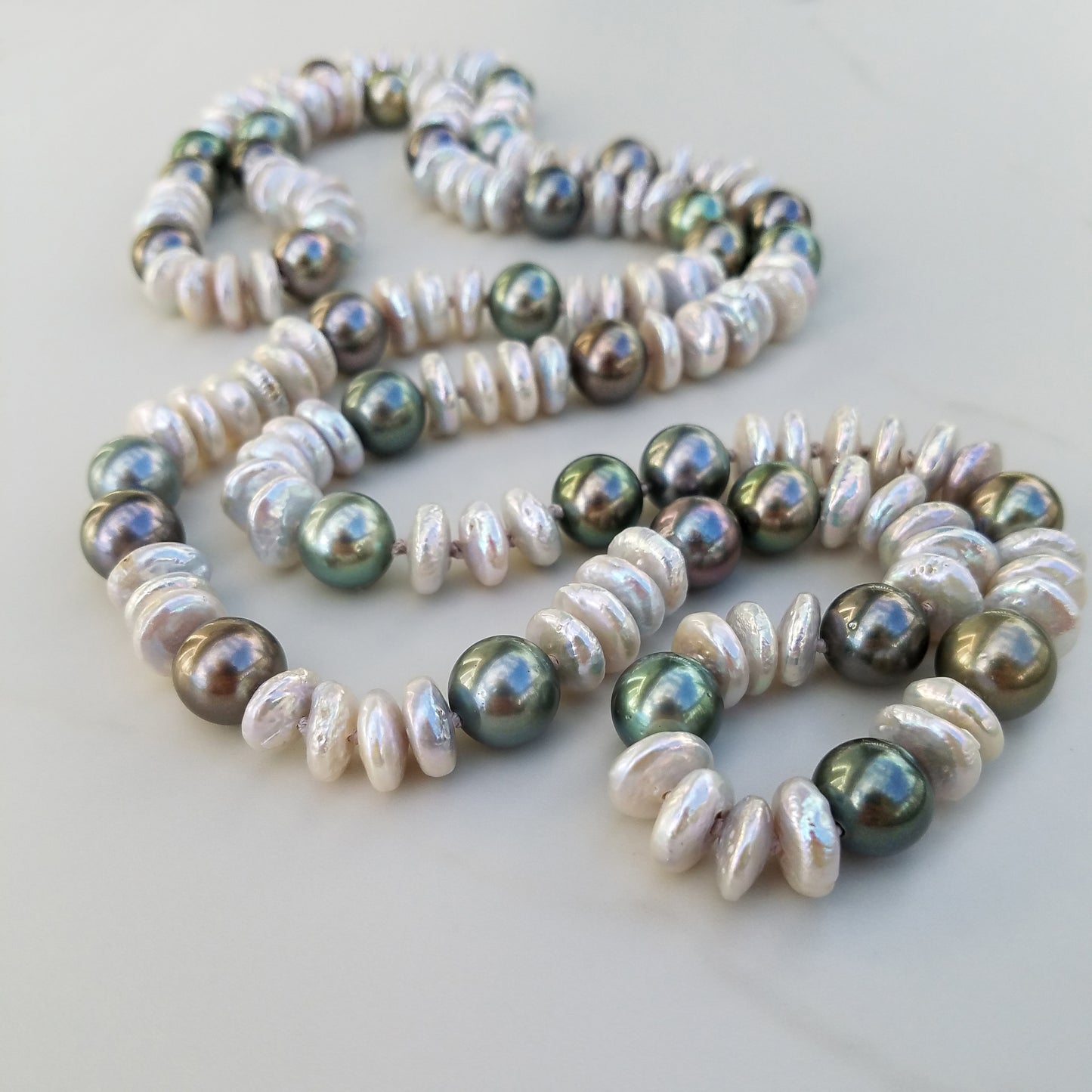 Tahitian & Fresh Water Pearl Helix Necklace