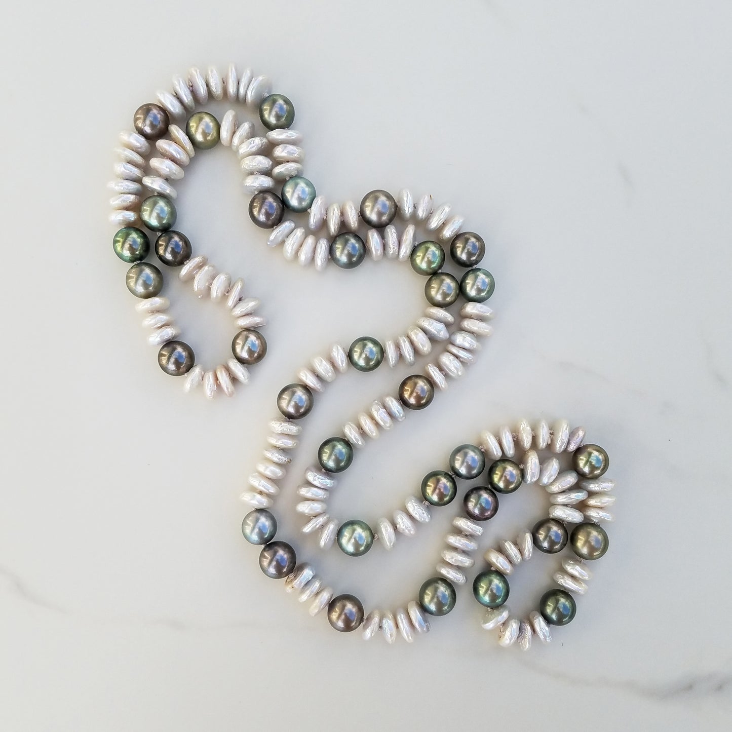 Tahitian & Fresh Water Pearl Helix Necklace