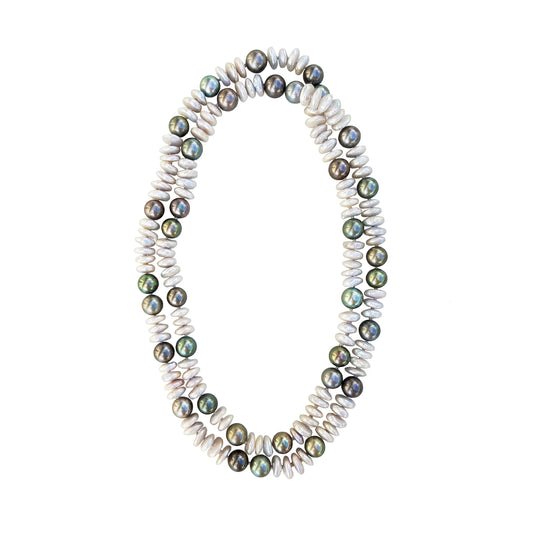 Tahitian & Fresh Water Pearl Helix Necklace