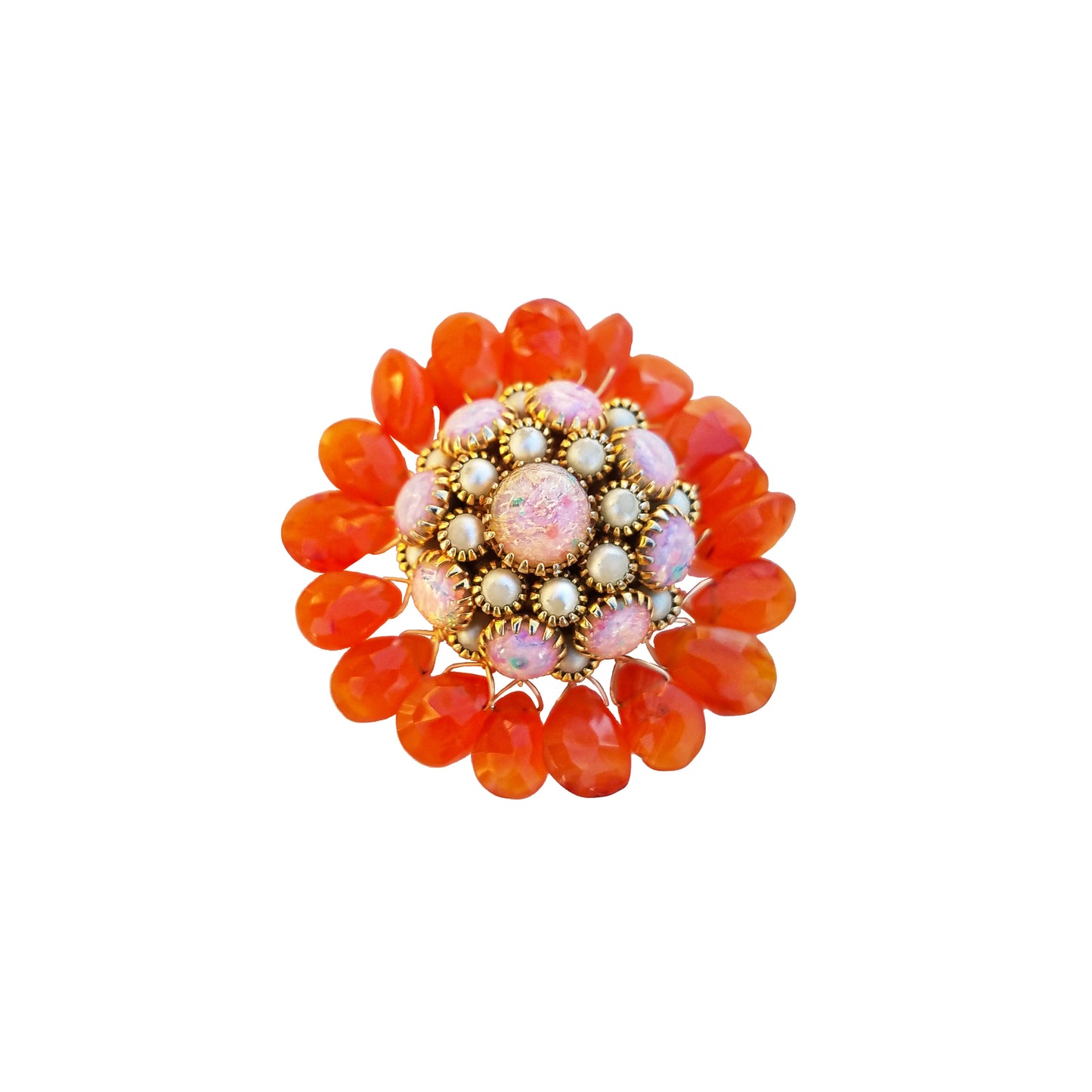 Vintage Opal & Carnelian Ring