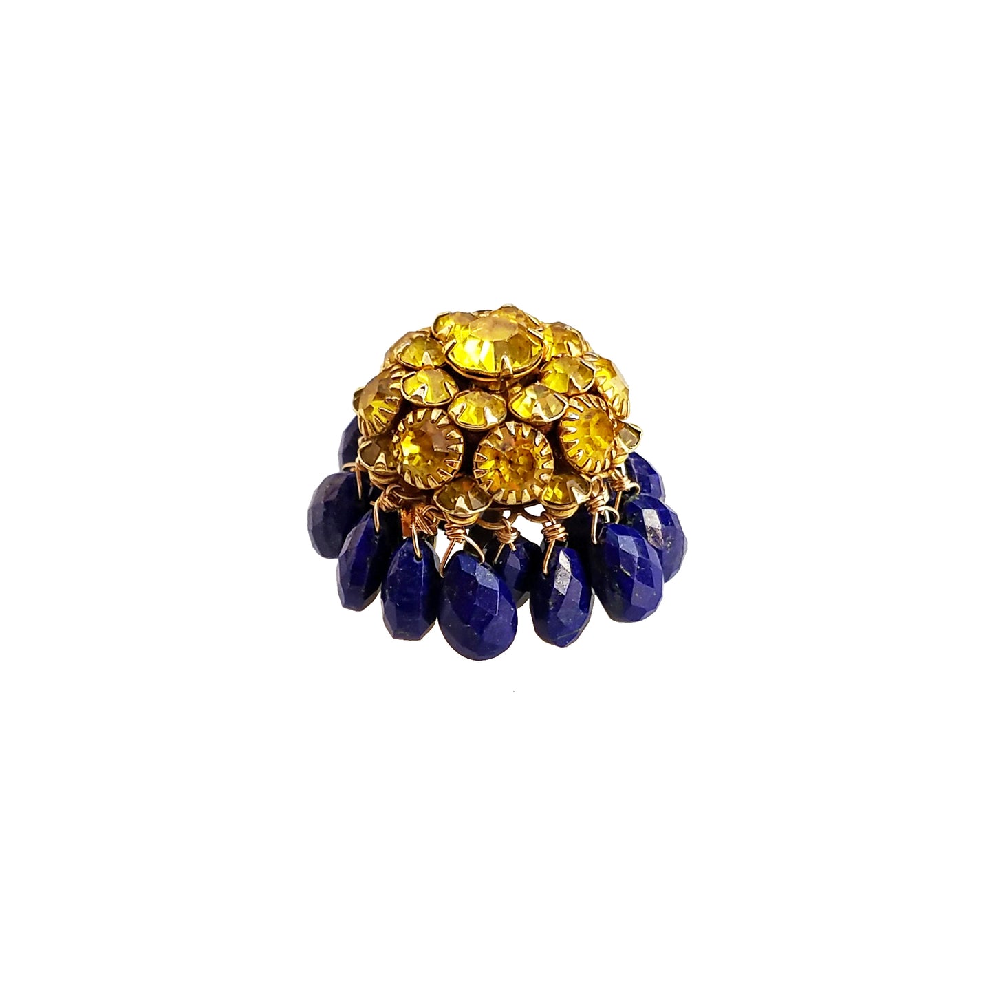 Vintage Rhinestone & Lapis Ring