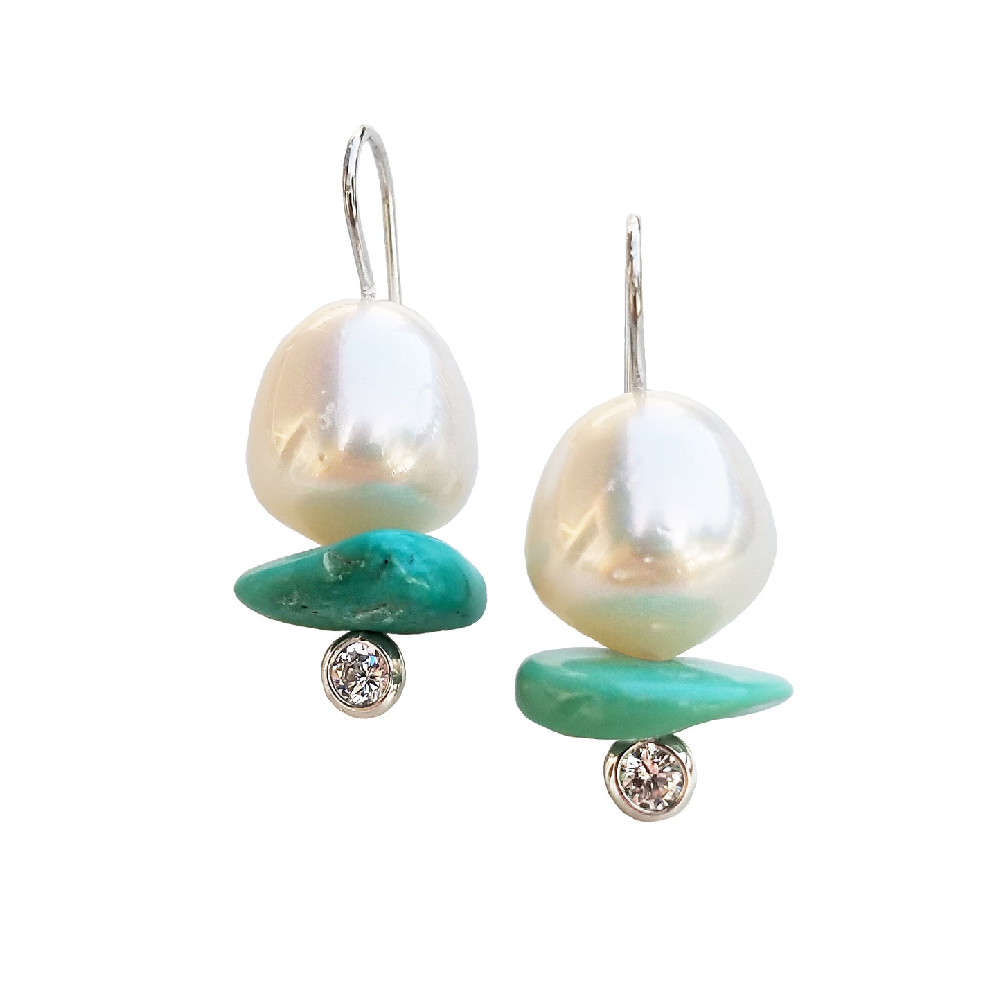 Australian Pearl and Turquoise Earrings