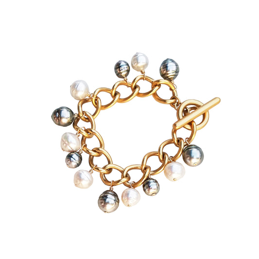 Vintage Pearl Charm Bracelet