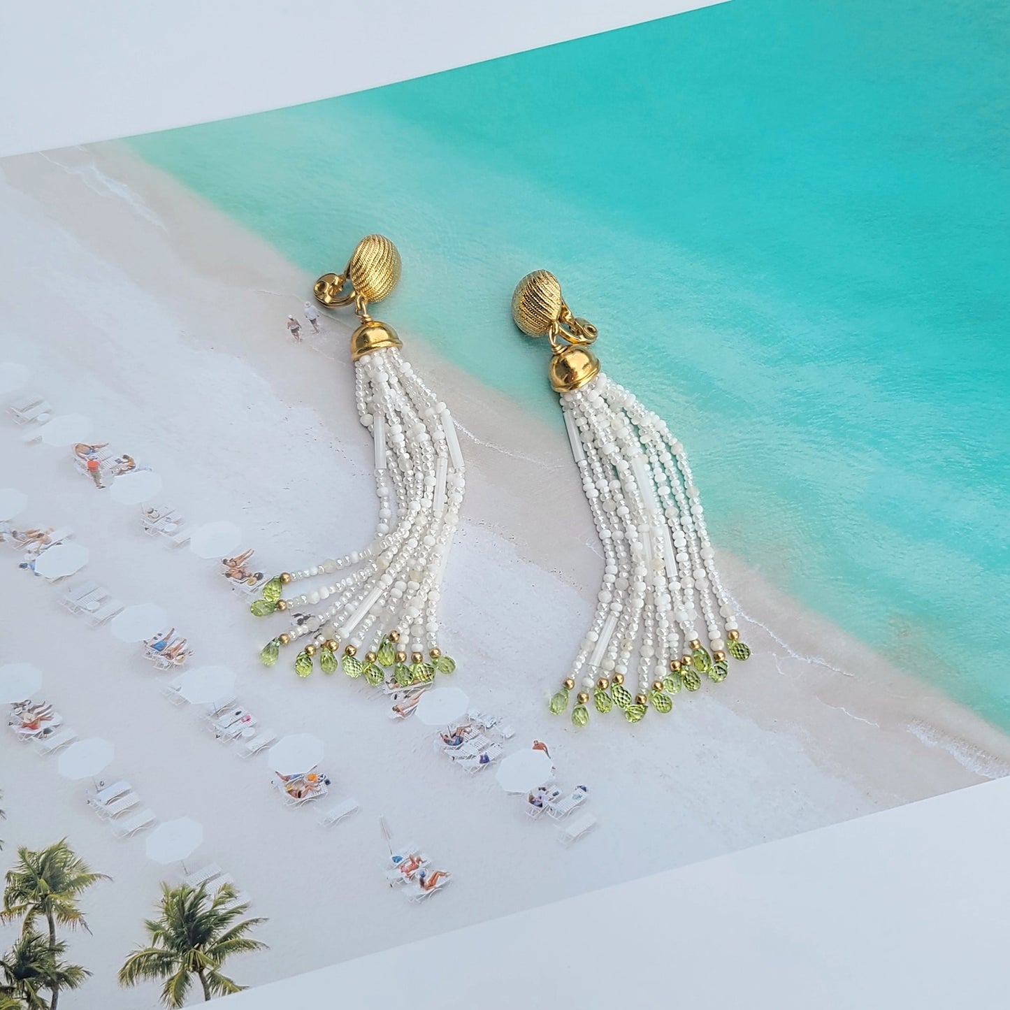 Vintage Peridot Tassel Earrings