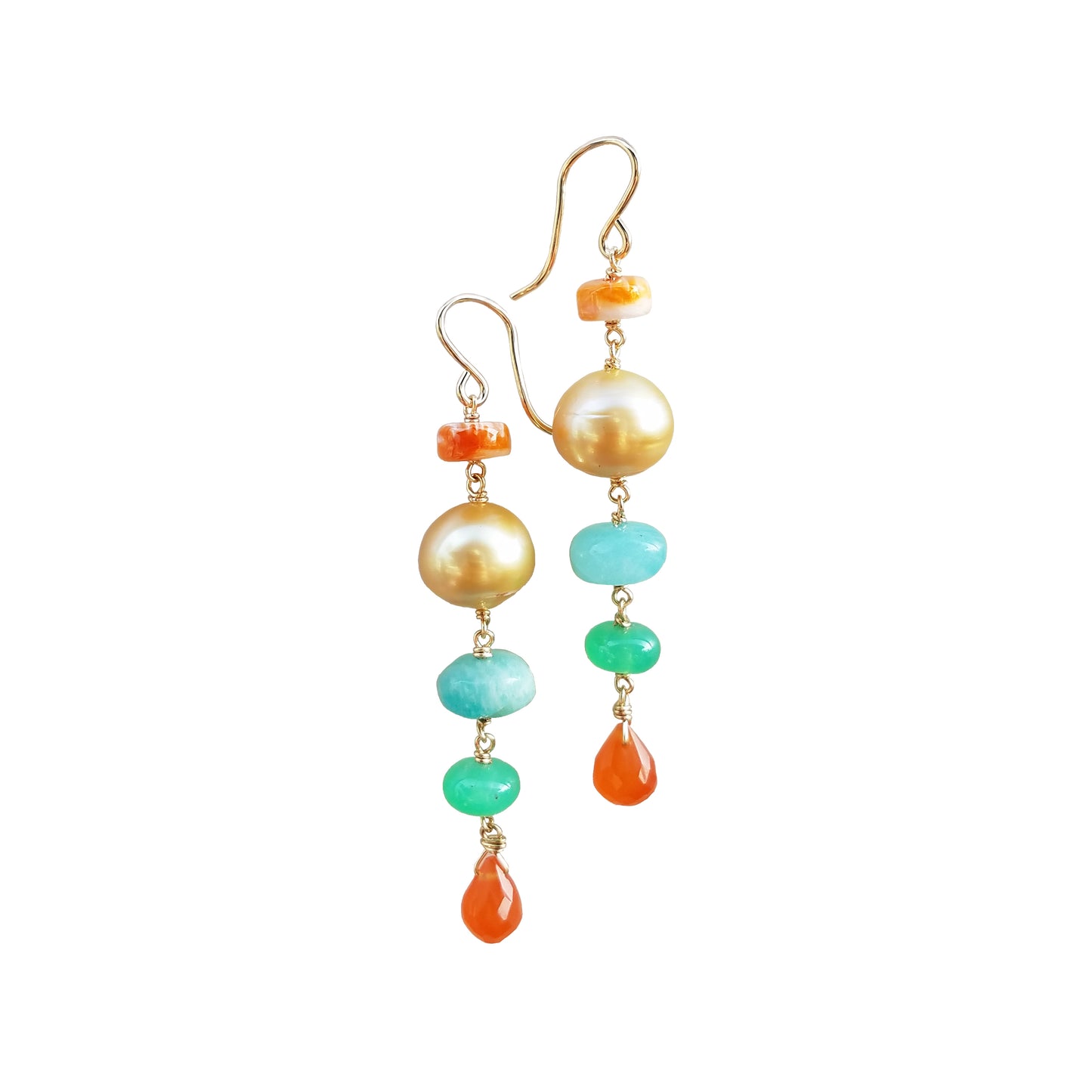 Gold Pearl mix drop Earrings