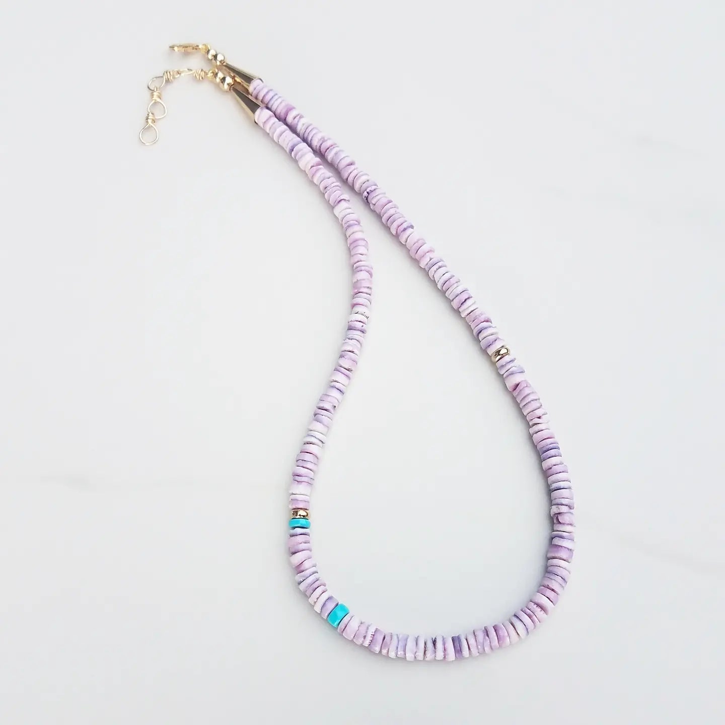 Lavender Shell & Turquoise Necklace