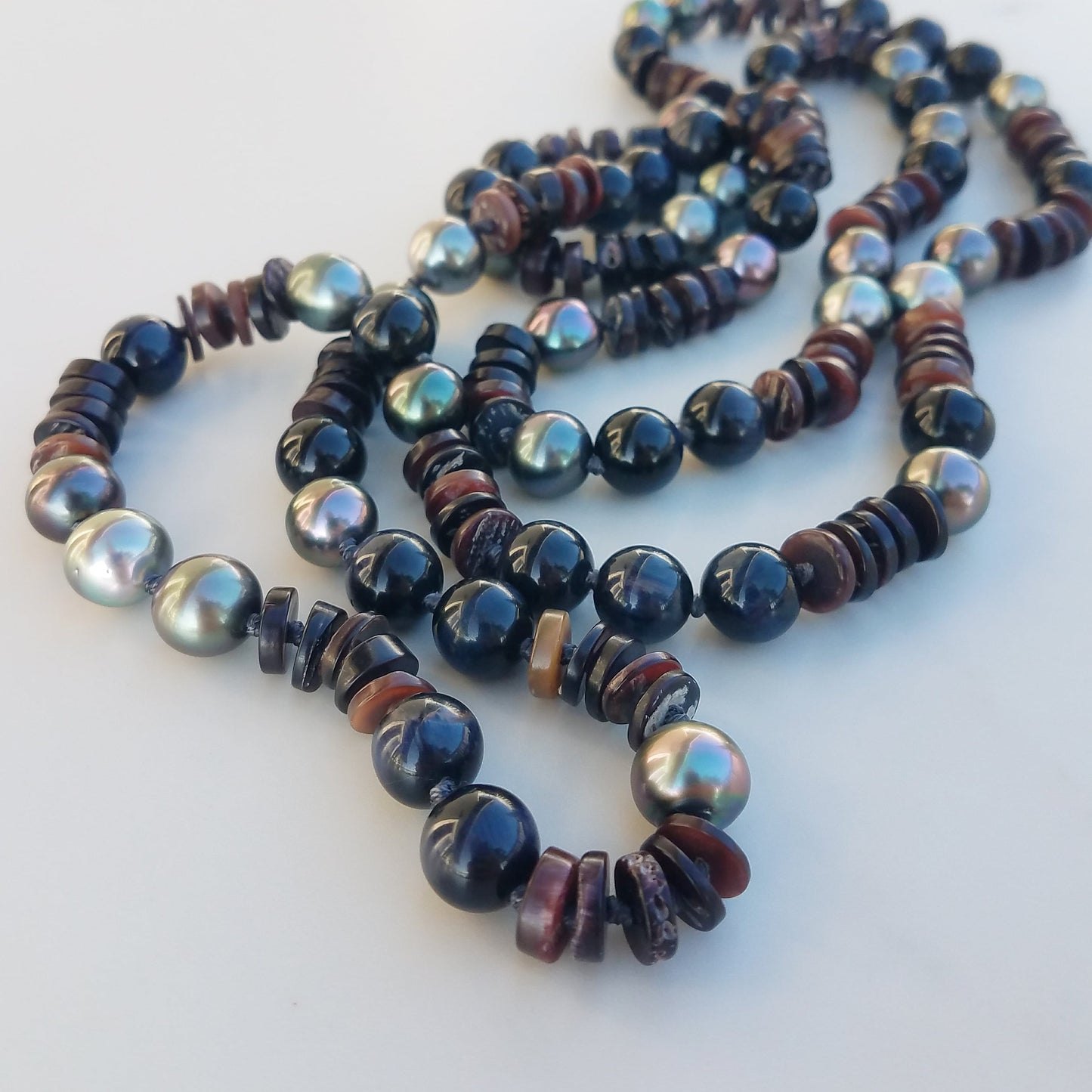 Tahitian Pearl, Cat's Eye, & Shell Helix Necklace
