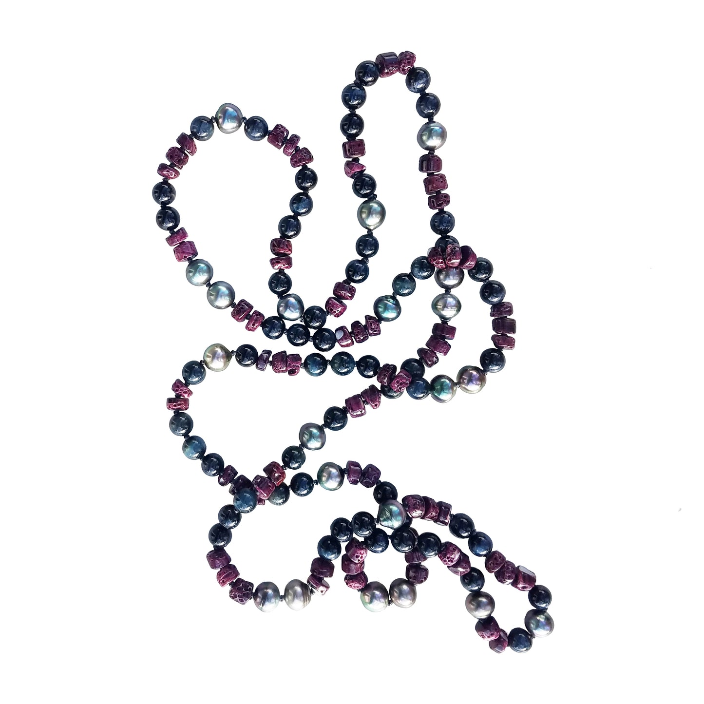 Tahitian Pearl & Purple Oyster Shell Helix Necklace