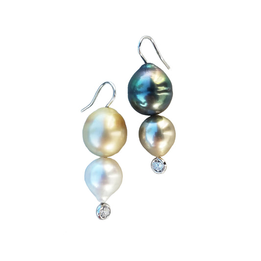 Tahitian & Australian Mix Pearl Earrings