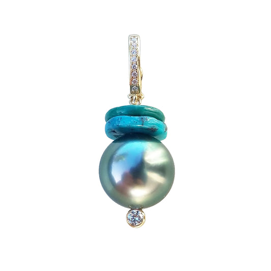 Tahitian Pearl Turquoise Charm