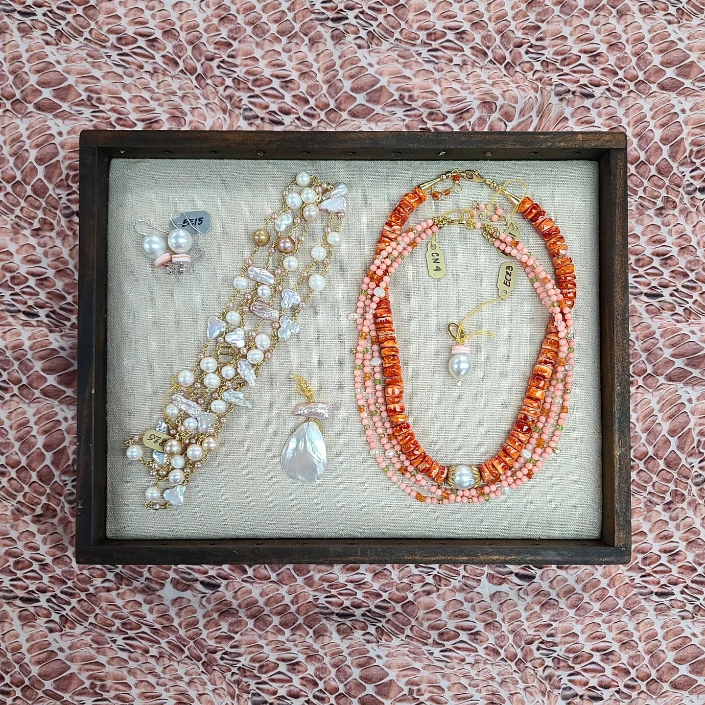 Australian Pearl & Conch Shell Earrings