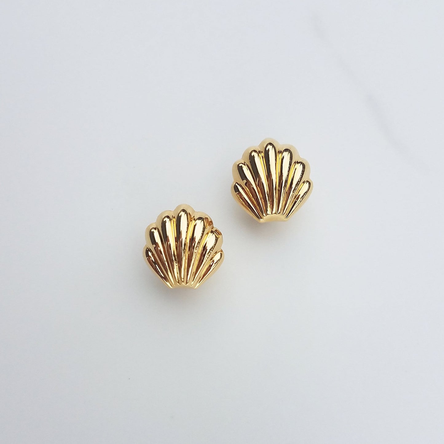 Gold Vintage Large Shell & Opal Tassel Earrings