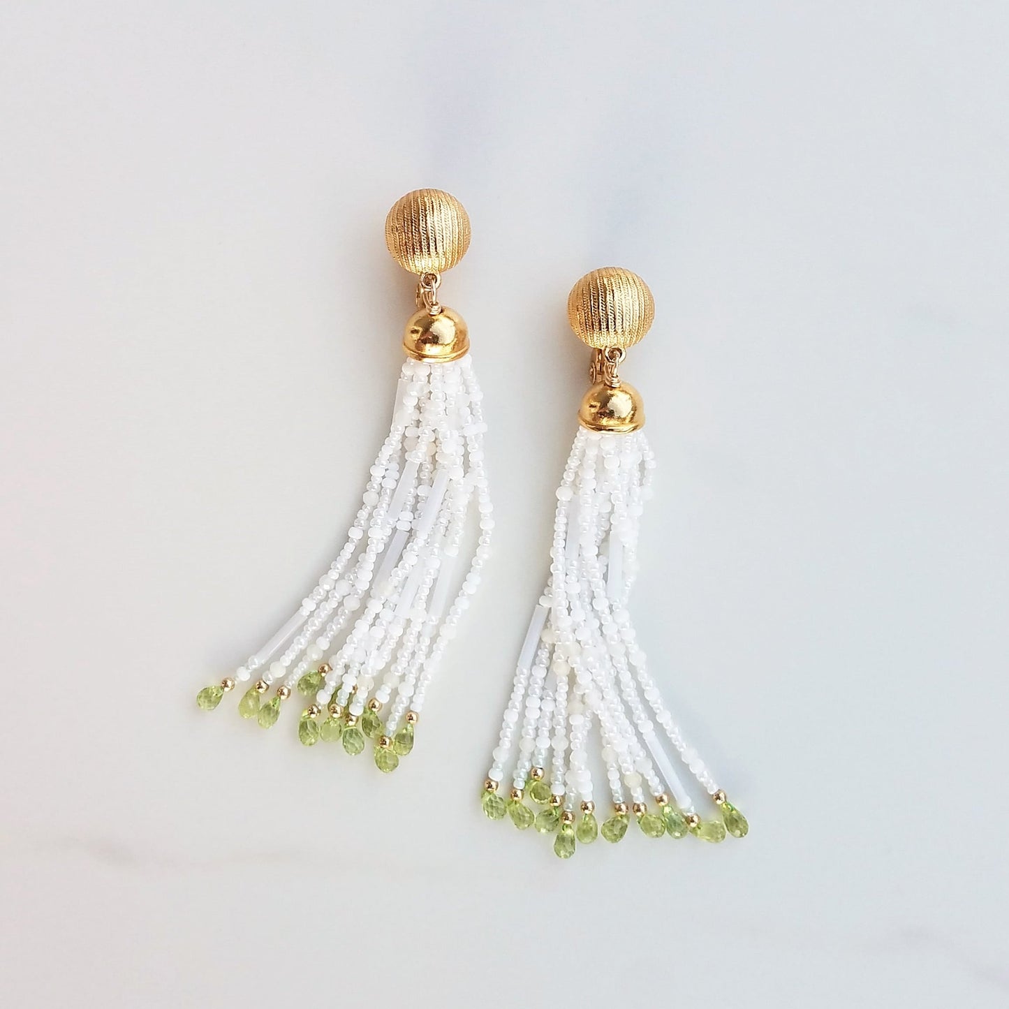 Vintage Peridot Tassel Earrings