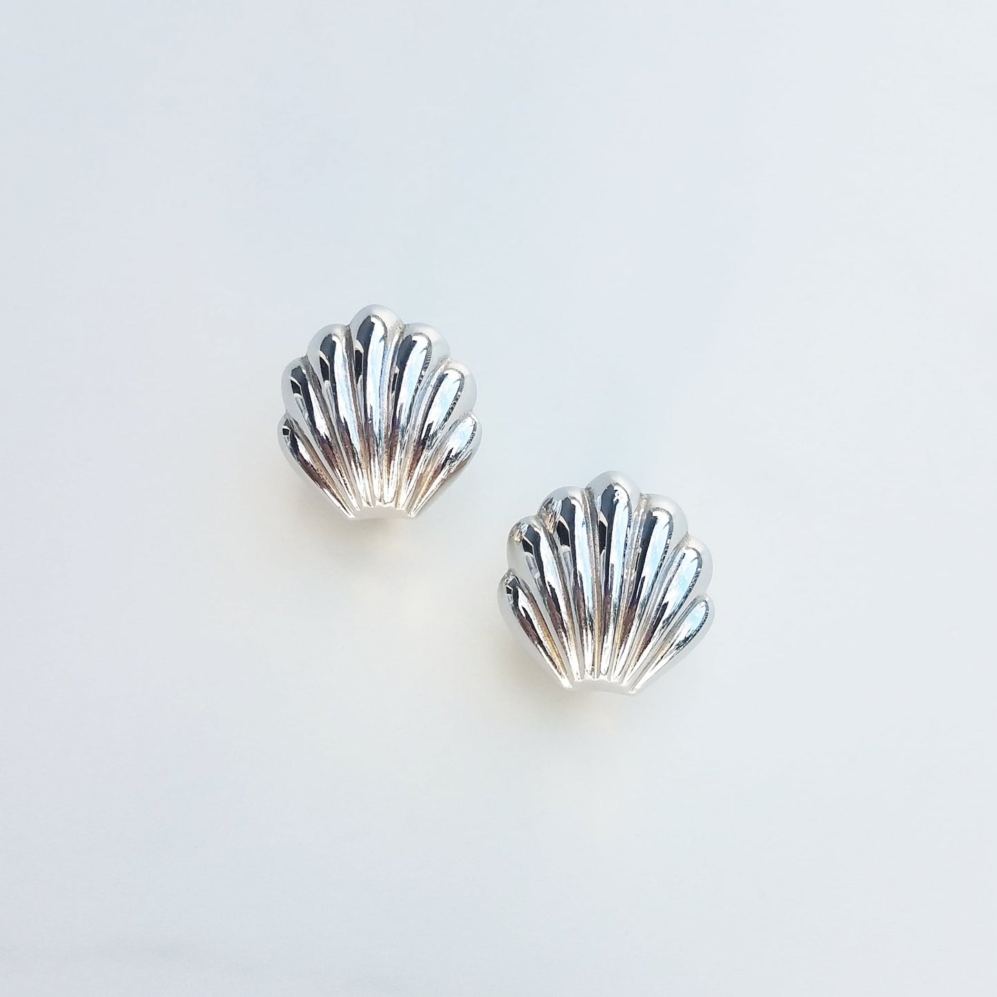 Silver Vintage Large Shell & Turquoise Tassel Earrings