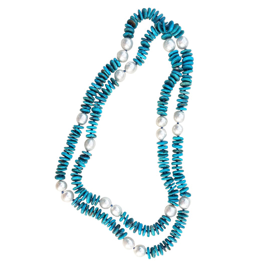 Australian Pearls & bright Turquoise Helix