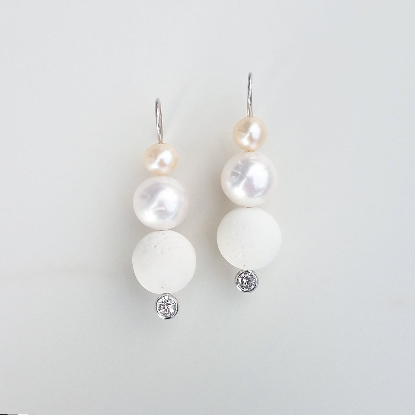 Pearl & Coral 3 Drop Earrings