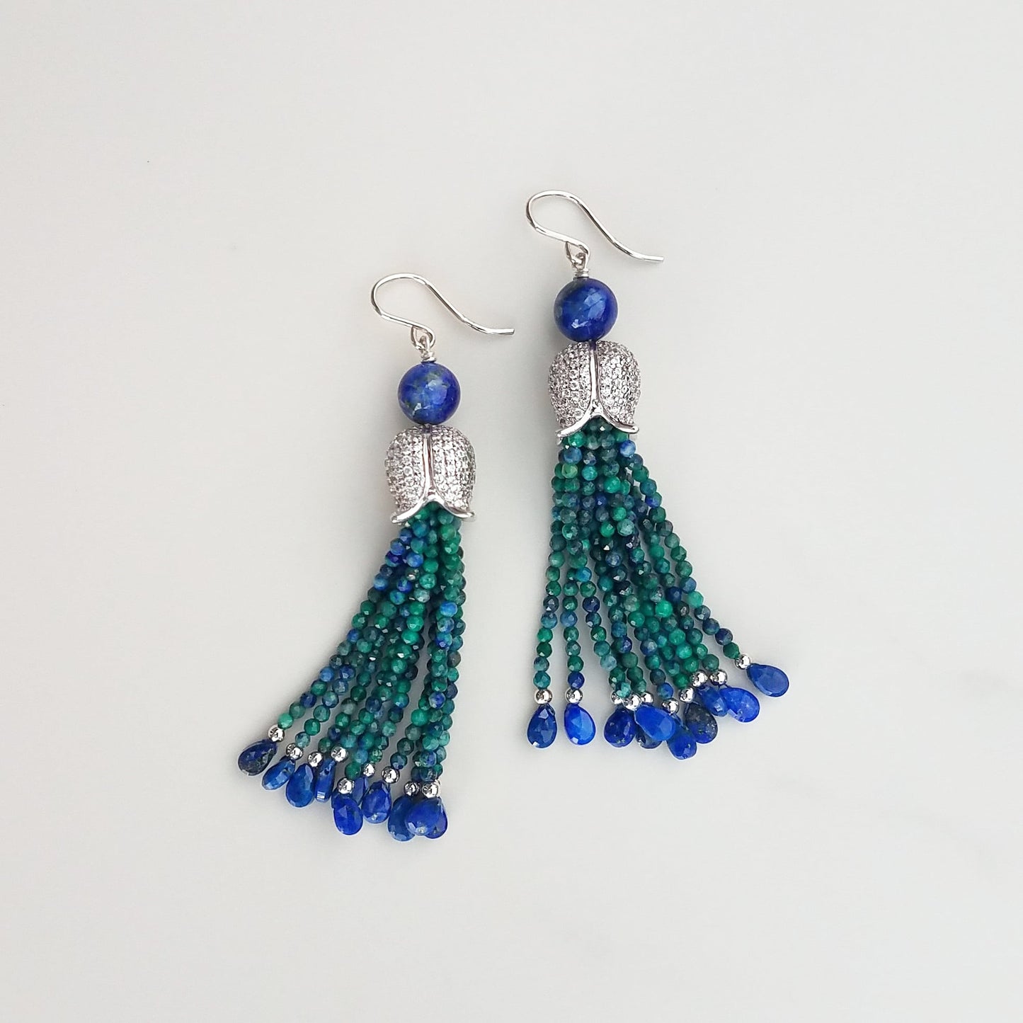 Lapis & Azurite Tassel Earrings