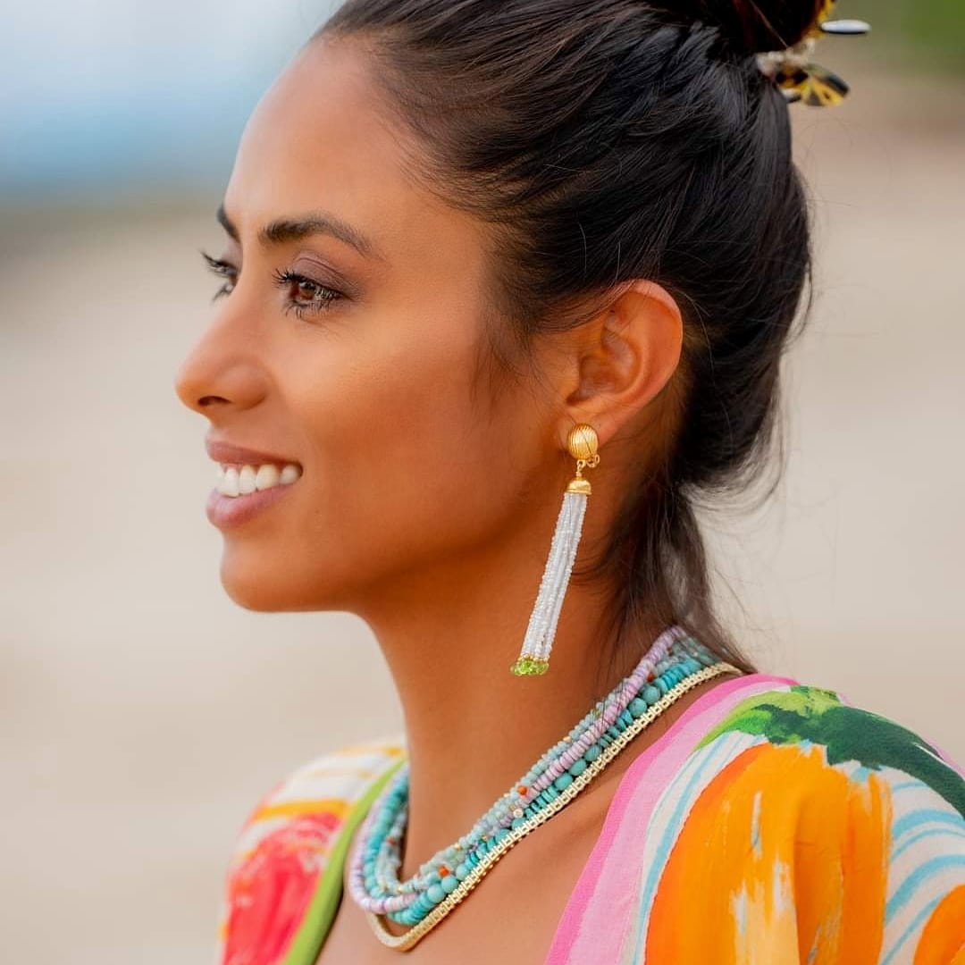 Vintage Peridot Tassel Earrings
