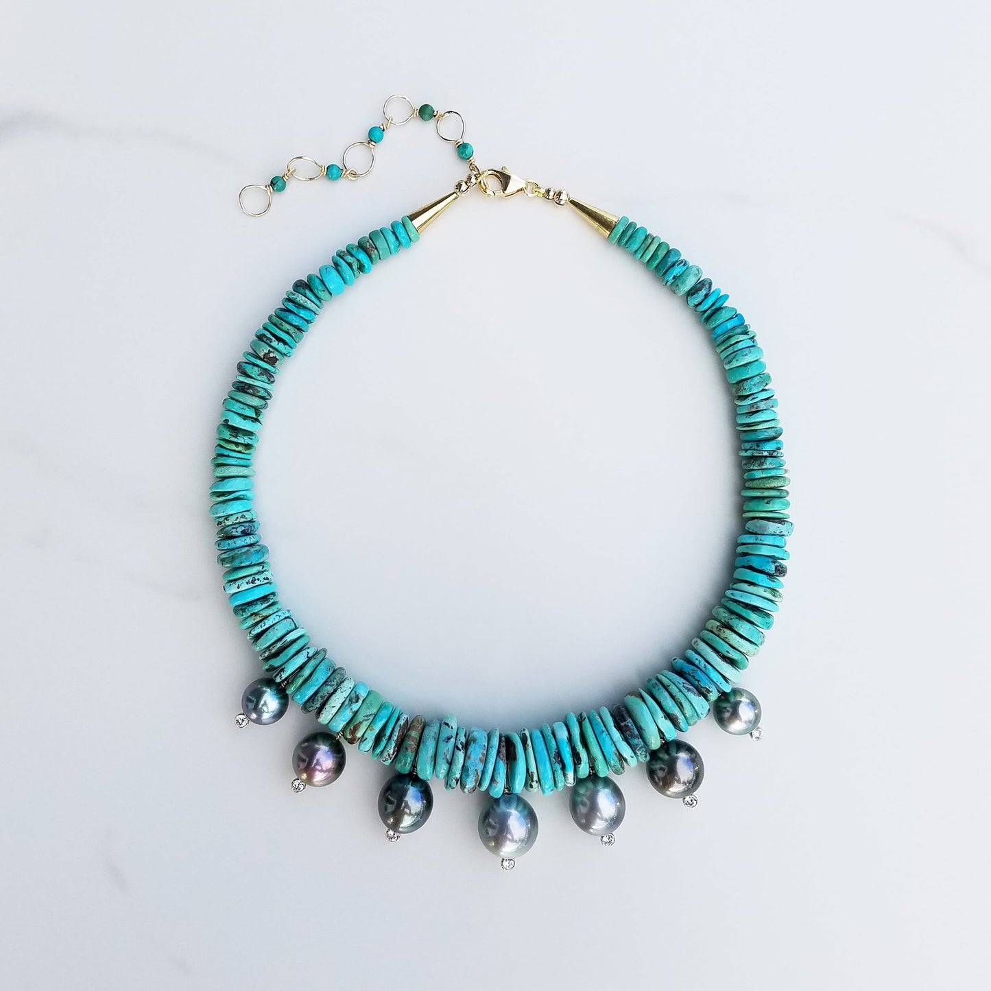 Turquoise & Tahitian Pearl Necklace