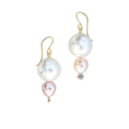 South Sea & Fresh Water Pearl Earrings