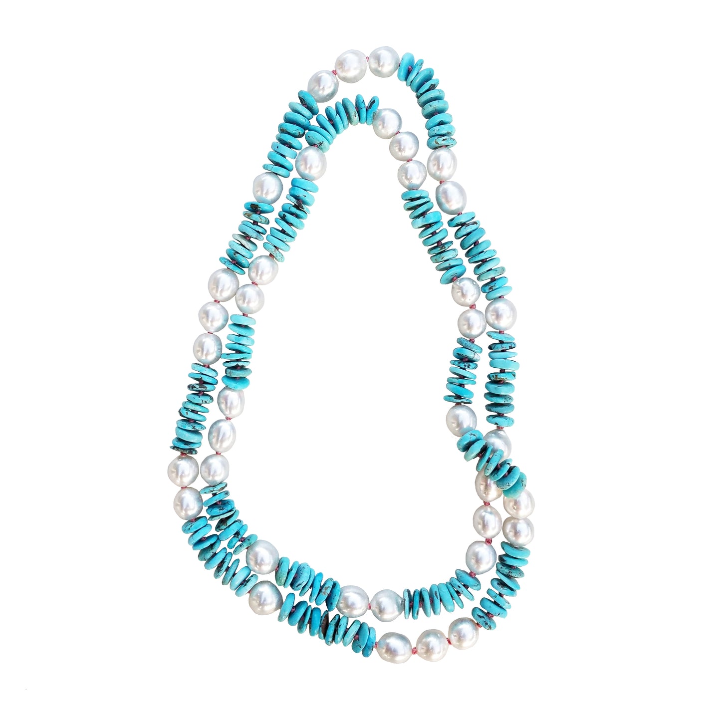 Light Turquoise & Australian Pearl Helix Necklace