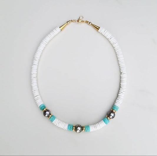 3 Tahitian Pearl Puka Necklace
