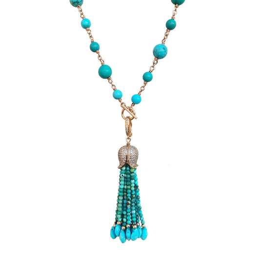 Turquoise Tassel Necklace