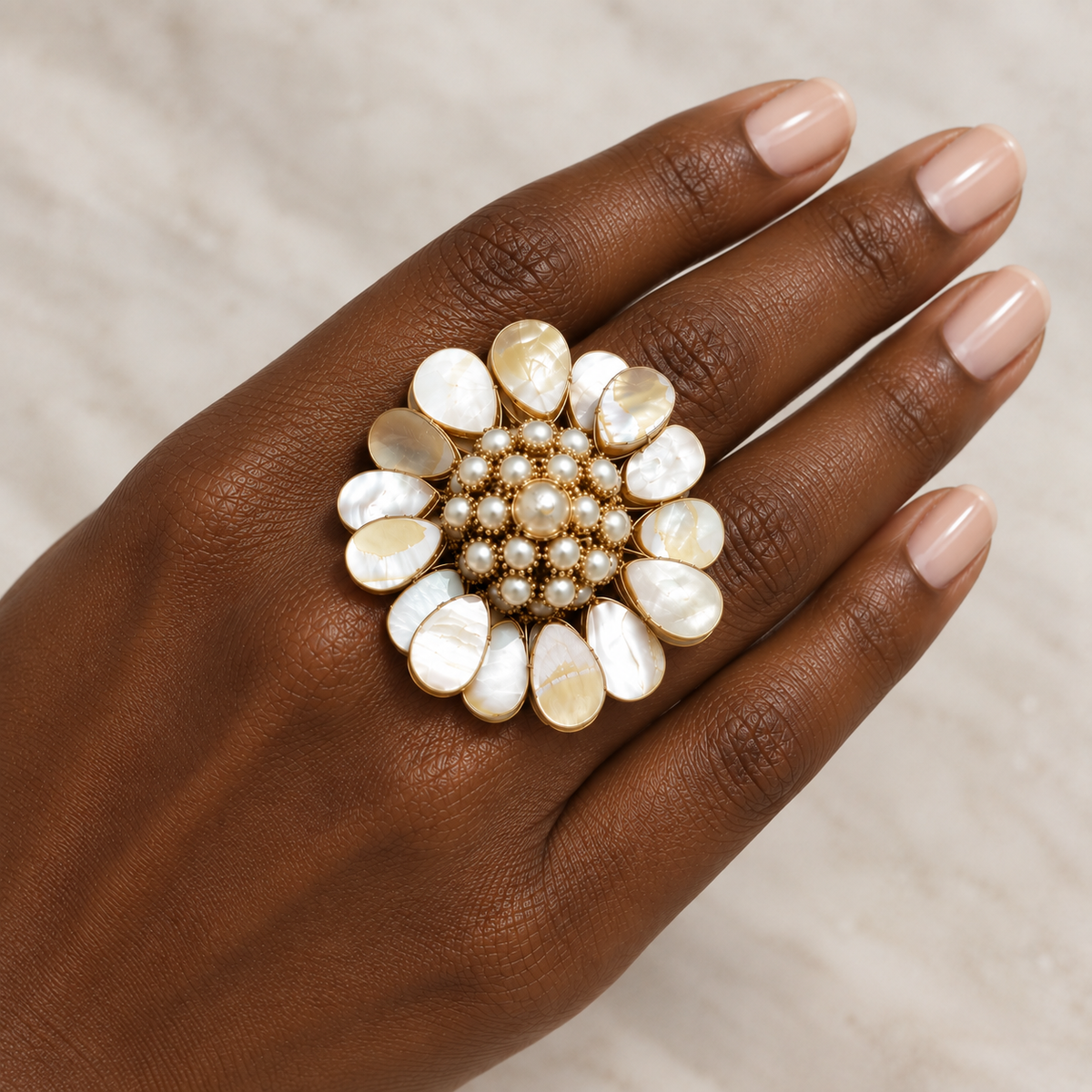 Vintage Pearl & Shell Ring