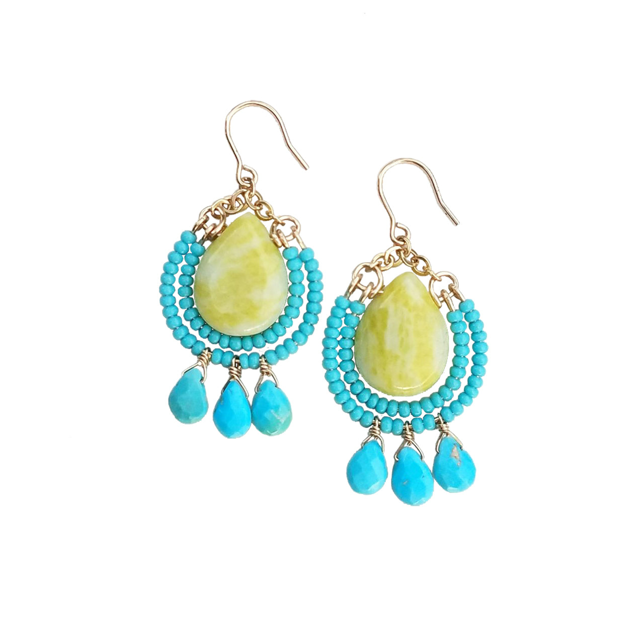 Jasper & Turquoise Island Wear Earrings