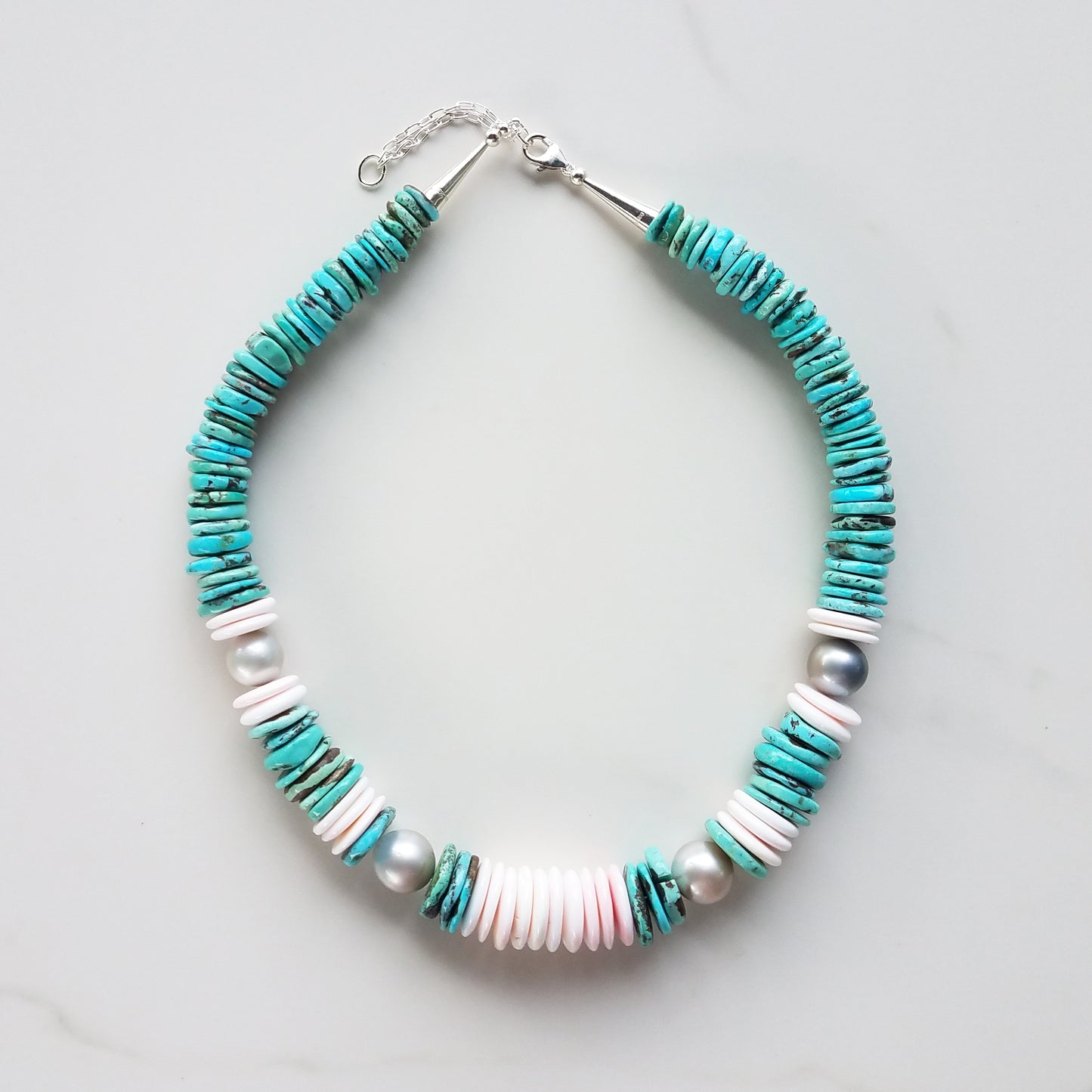 Turquoise & Shell Necklace – Lola Florence Jewelry Hawaii