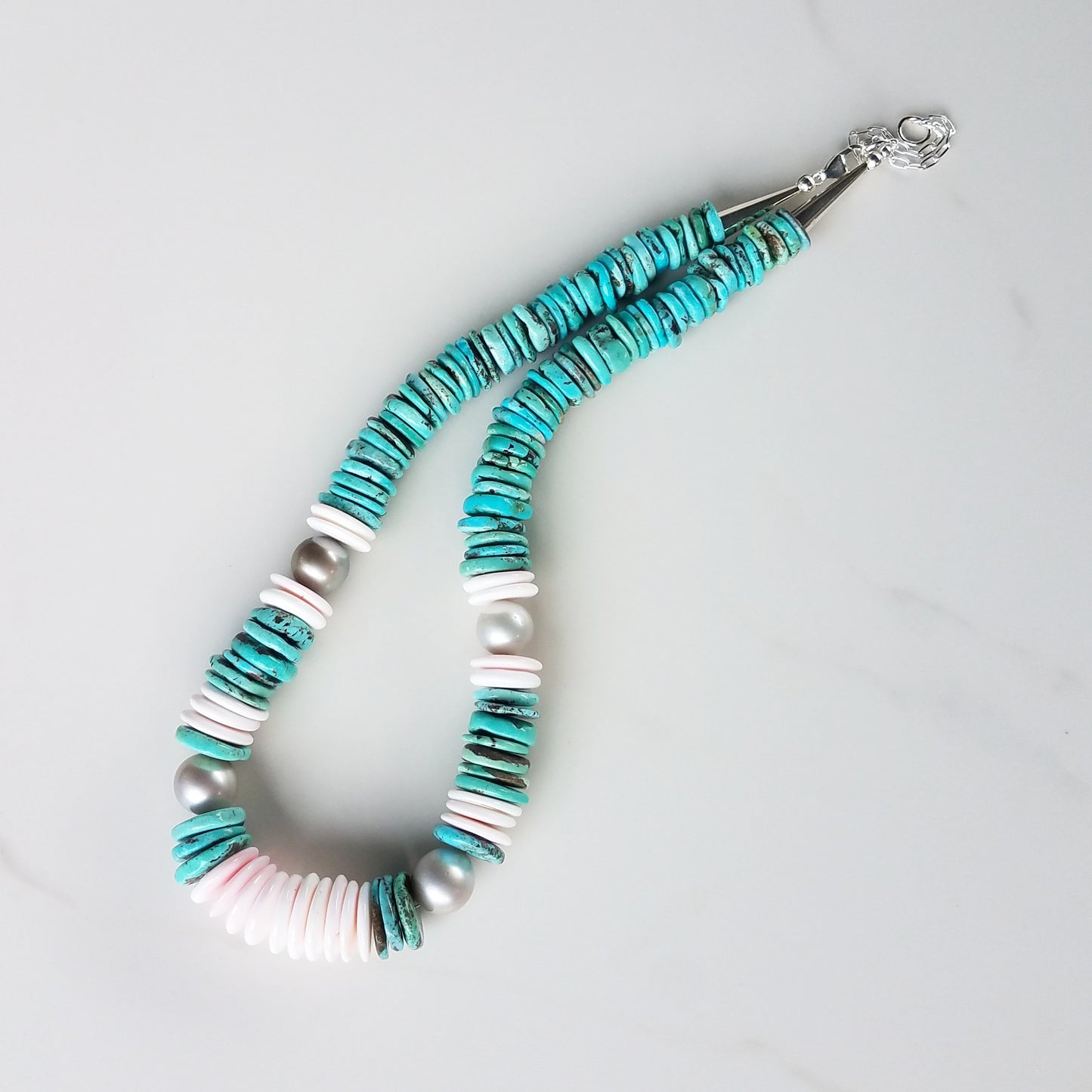 Turquoise & Shell Necklace – Lola Florence Jewelry Hawaii