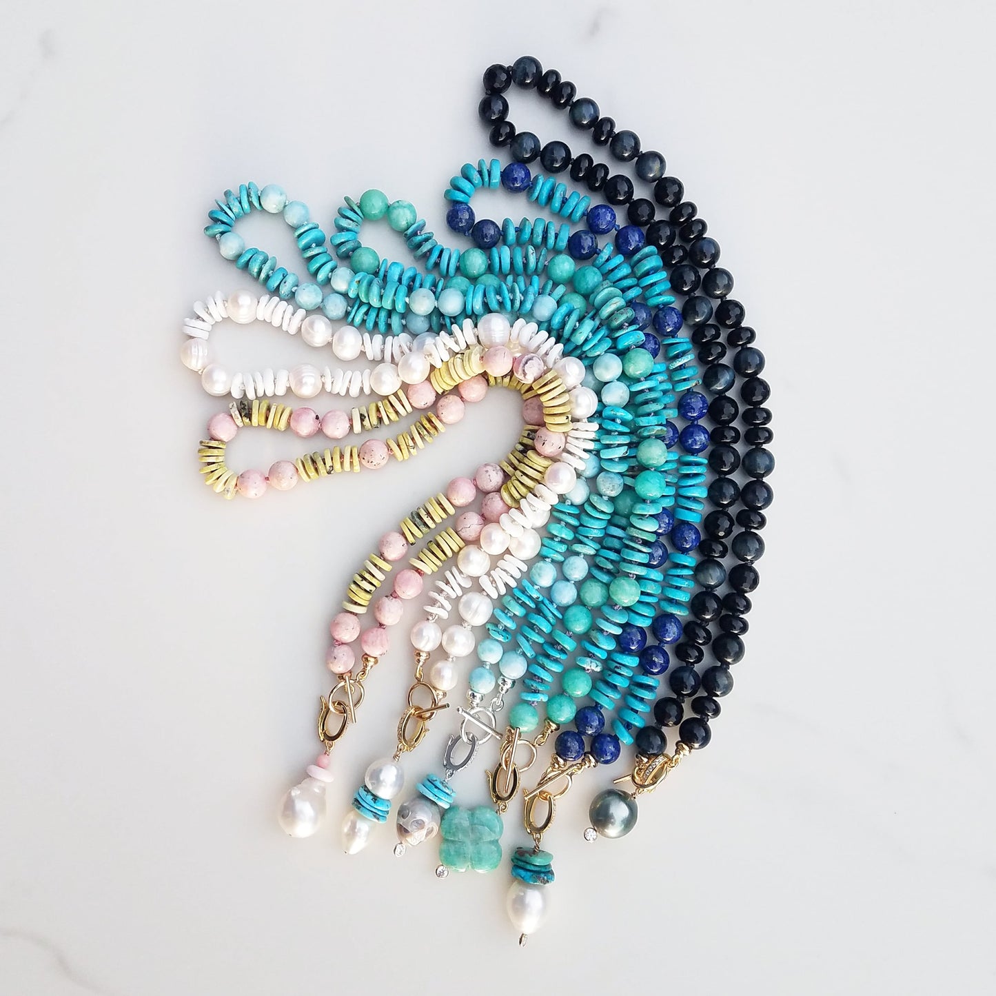 Lapis & Turquoise Helix Necklace