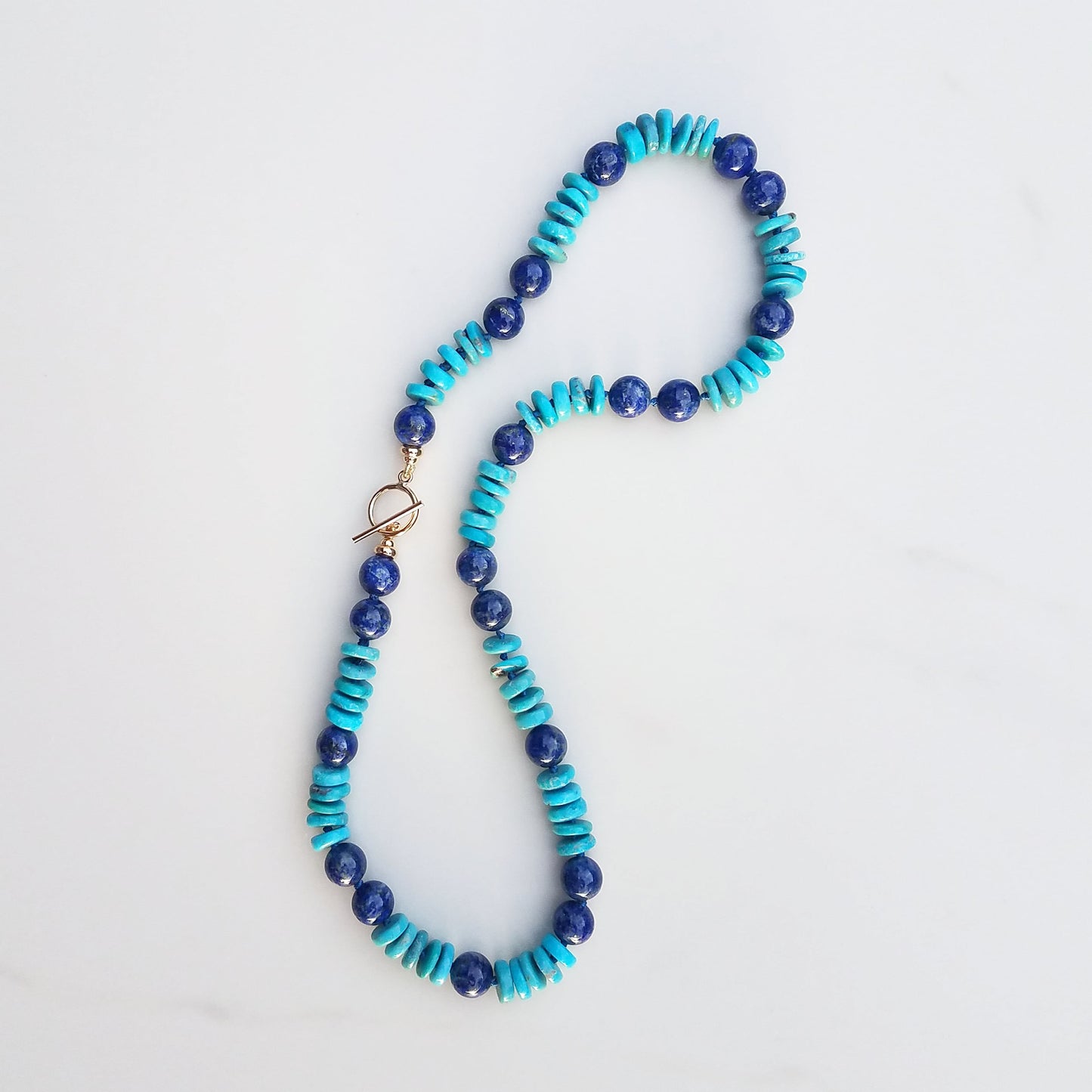 Lapis & Turquoise Helix Necklace