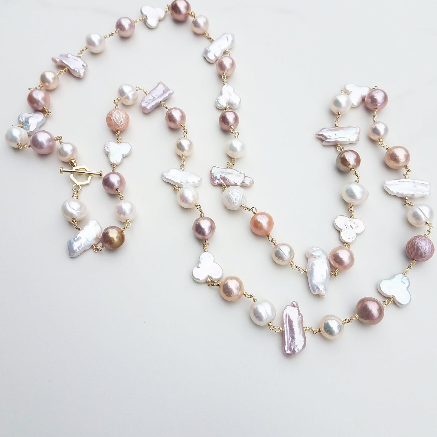 Fresh Water Pearl Mix 18k Necklace
