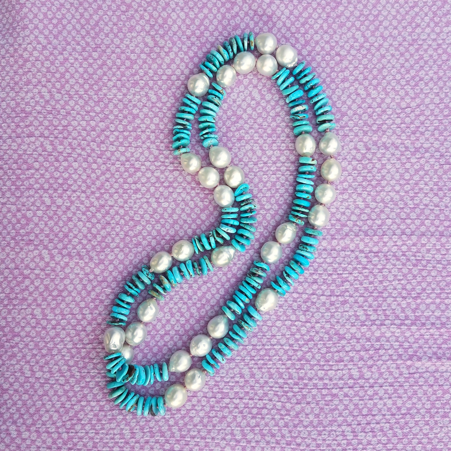 Australian Pearl Light Turquoise Helix Necklace