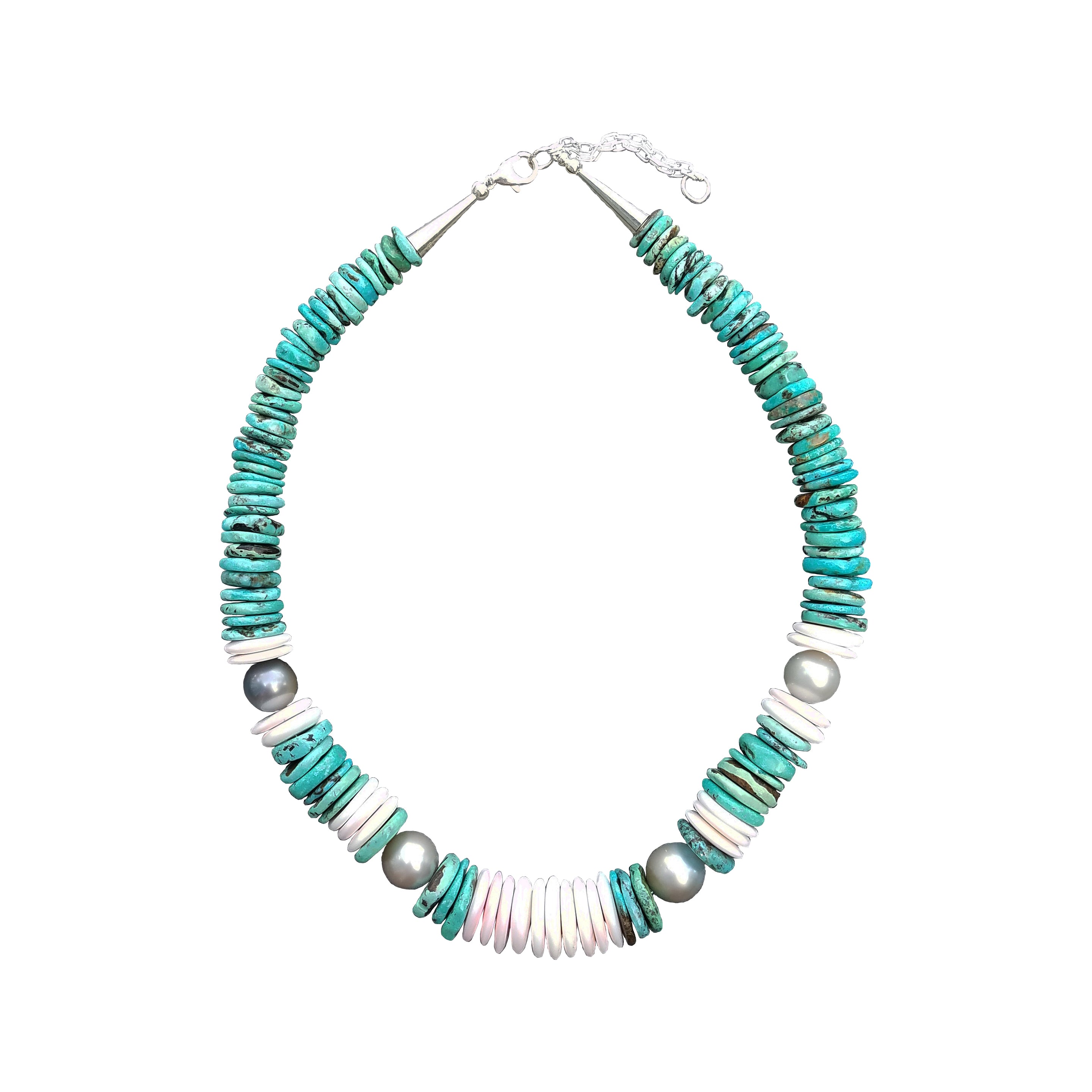 Turquoise & Shell Necklace – Lola Florence Jewelry Hawaii